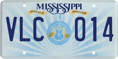 MS license plate VLC014