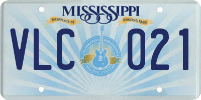 MS license plate VLC021