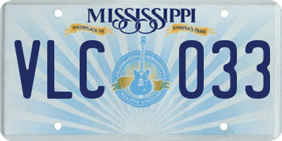 MS license plate VLC033