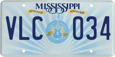 MS license plate VLC034