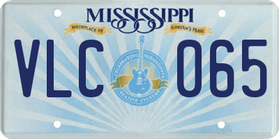 MS license plate VLC065