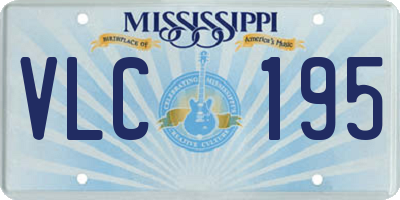 MS license plate VLC195