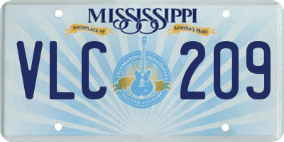 MS license plate VLC209