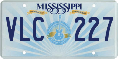 MS license plate VLC227