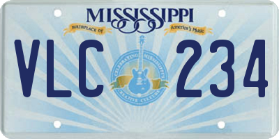 MS license plate VLC234