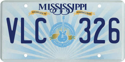 MS license plate VLC326