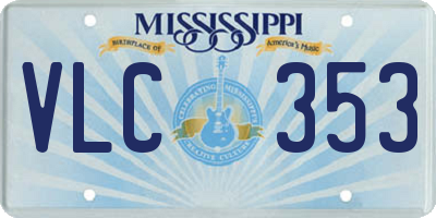 MS license plate VLC353