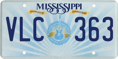 MS license plate VLC363