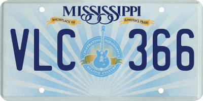 MS license plate VLC366