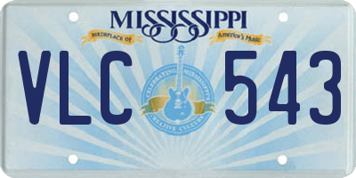 MS license plate VLC543