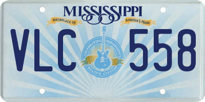 MS license plate VLC558