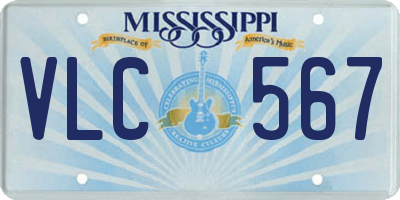 MS license plate VLC567
