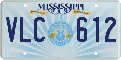MS license plate VLC612