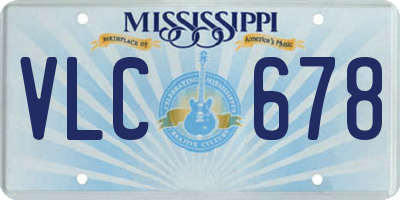 MS license plate VLC678