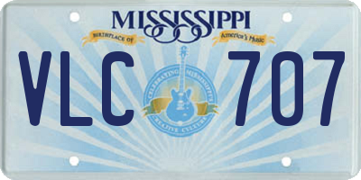 MS license plate VLC707