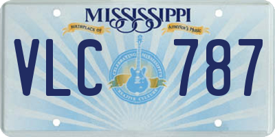 MS license plate VLC787