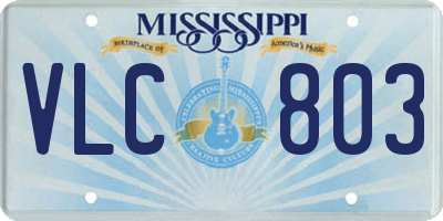 MS license plate VLC803