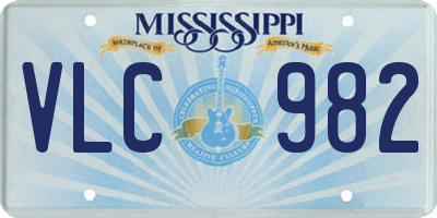 MS license plate VLC982