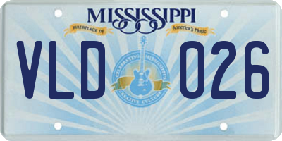 MS license plate VLD026