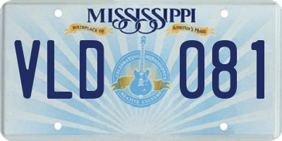 MS license plate VLD081