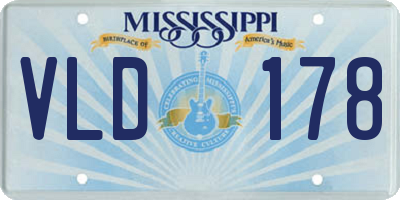 MS license plate VLD178
