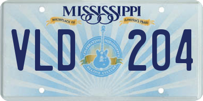 MS license plate VLD204