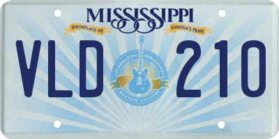 MS license plate VLD210