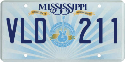 MS license plate VLD211