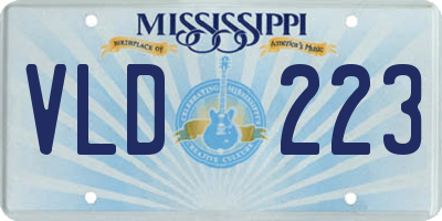 MS license plate VLD223