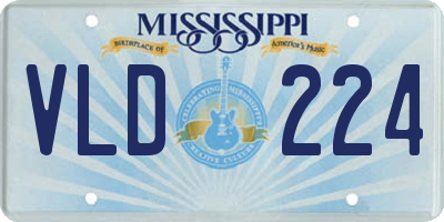 MS license plate VLD224