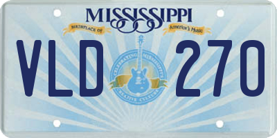 MS license plate VLD270