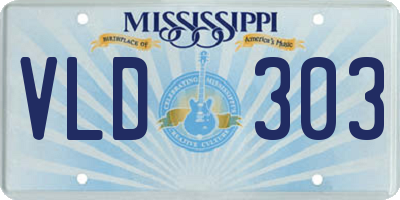 MS license plate VLD303