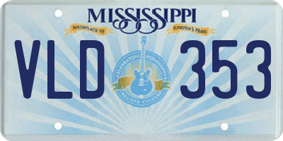 MS license plate VLD353