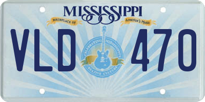 MS license plate VLD470