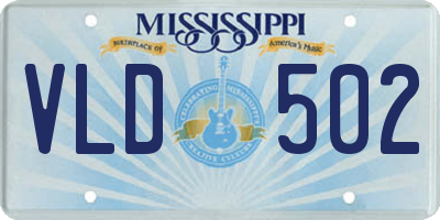 MS license plate VLD502