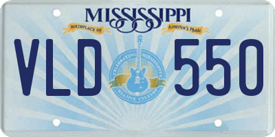 MS license plate VLD550