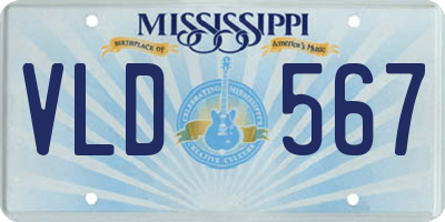 MS license plate VLD567
