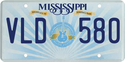 MS license plate VLD580