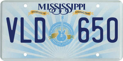 MS license plate VLD650