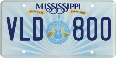 MS license plate VLD800