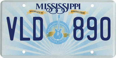 MS license plate VLD890