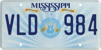 MS license plate VLD984