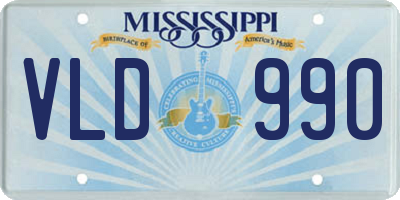 MS license plate VLD990