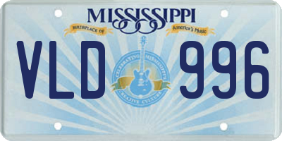 MS license plate VLD996