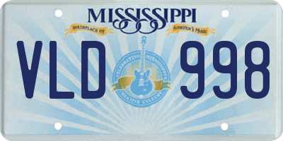 MS license plate VLD998
