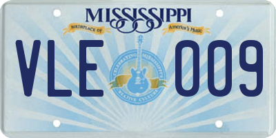 MS license plate VLE009