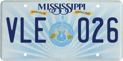 MS license plate VLE026