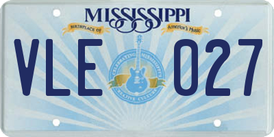 MS license plate VLE027
