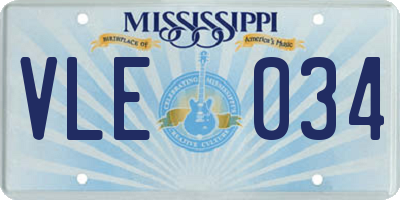 MS license plate VLE034