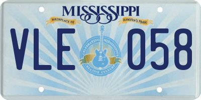 MS license plate VLE058